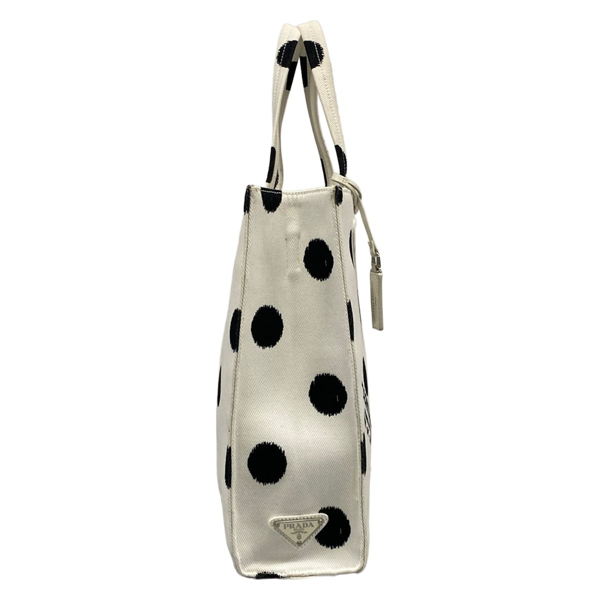 Prada Tote White Black Dot Pattern Isetan Limited — view 2