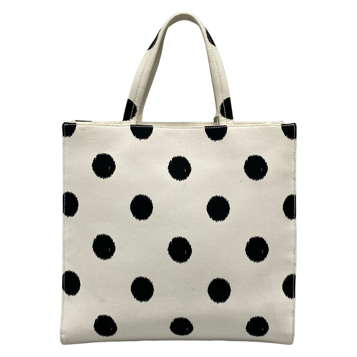 Prada Tote White Black Dot Pattern Isetan Limited — view 3