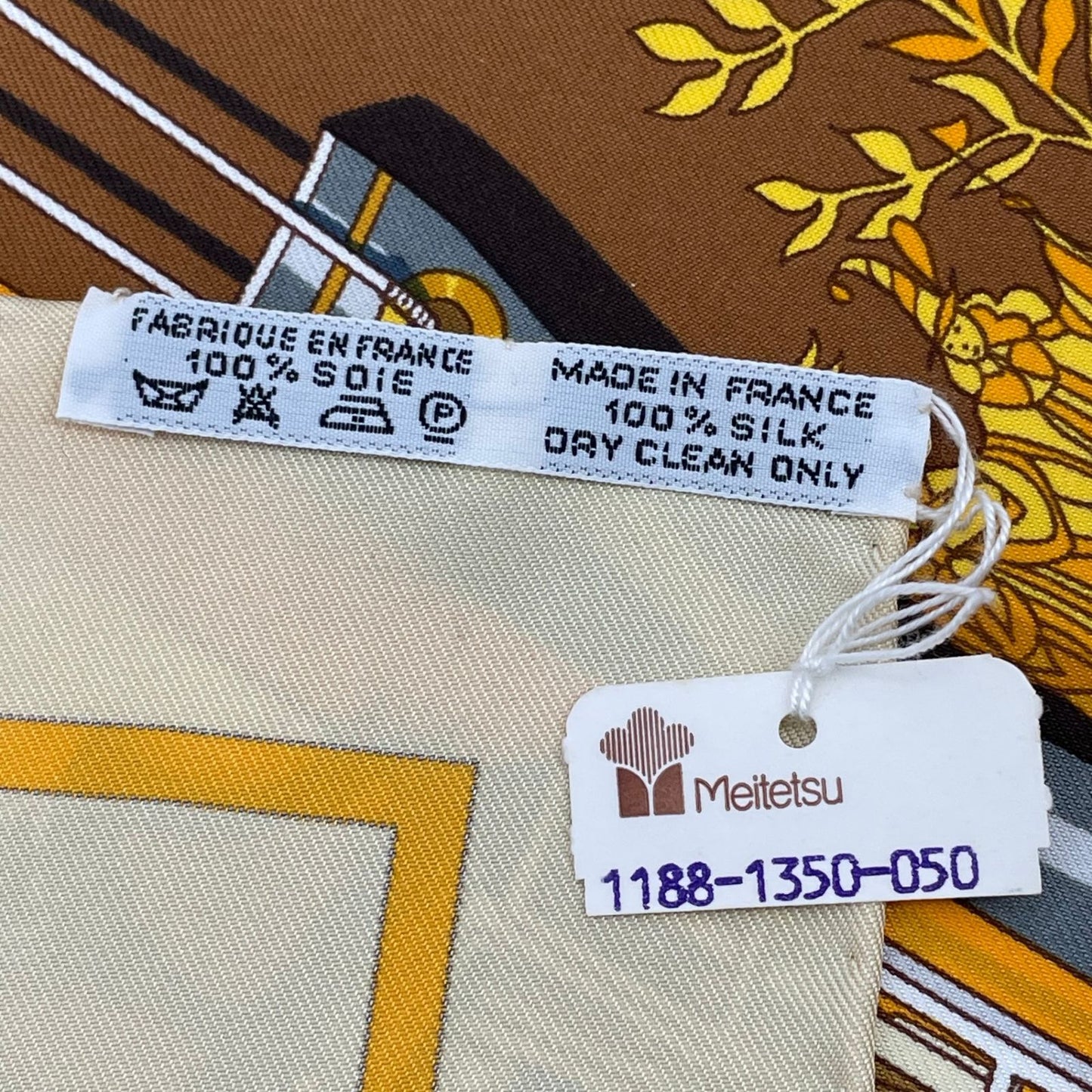 Hermes Carre 90 in Salzburg Yellow Orange Scarf Silk — view 6