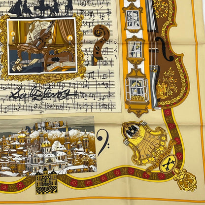 Hermes Carre 90 in Salzburg Yellow Orange Scarf Silk — view 5