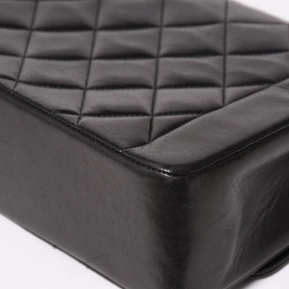 Chanel Diana Quilted 25 S Flap S Chain Shoulder Bag CC Logo Lambskin Black — view 8