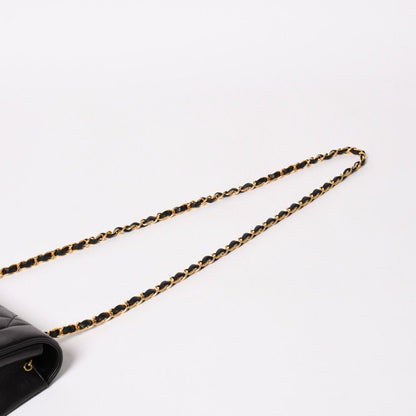 Chanel Diana Quilted 25 S Flap S Chain Shoulder Bag CC Logo Lambskin Black — view 5
