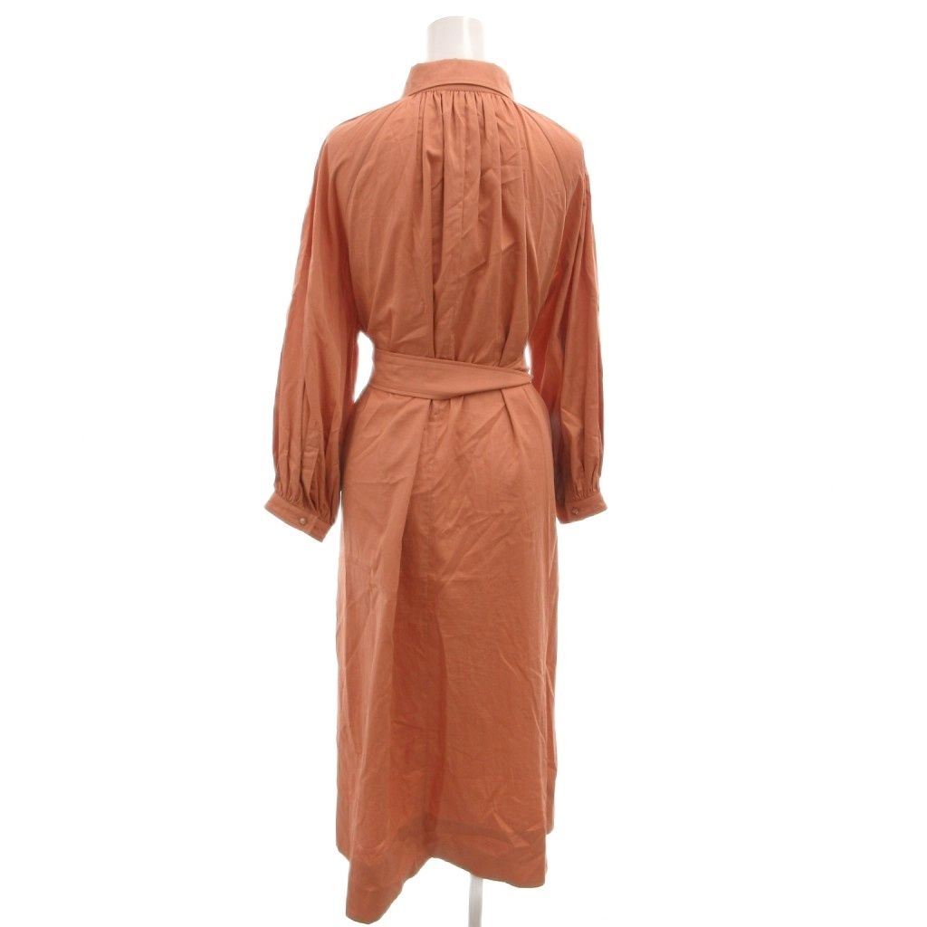 Max Mara Dress Gathered Long Belt Long Sleeve Pink — view 2