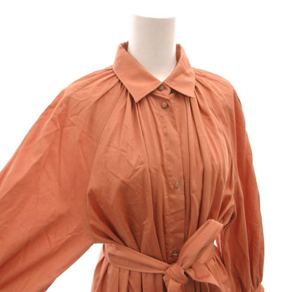 Max Mara Dress Gathered Long Belt Long Sleeve Pink — view 4