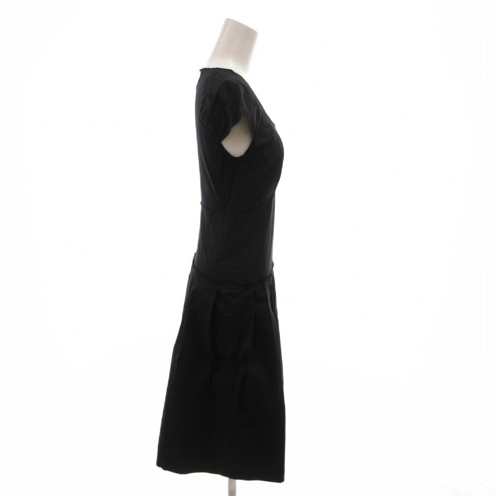 Miu Miu Miu Dress Round Neck French Sleeve Stretch 36 Black — view 3
