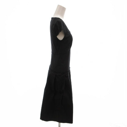 Miu Miu Miu Dress Round Neck French Sleeve Stretch 36 Black — view 3