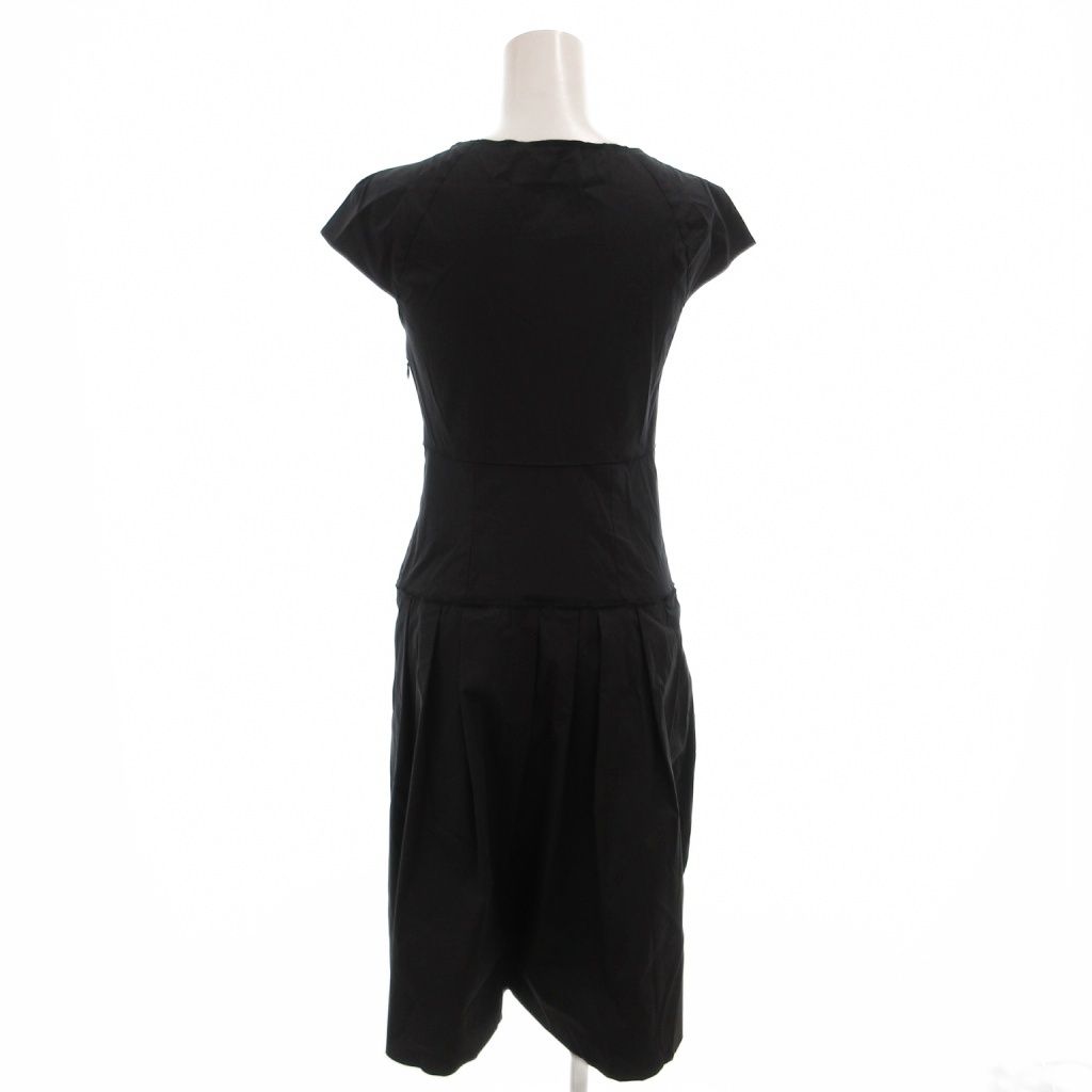Miu Miu Miu Dress Round Neck French Sleeve Stretch 36 Black — view 2