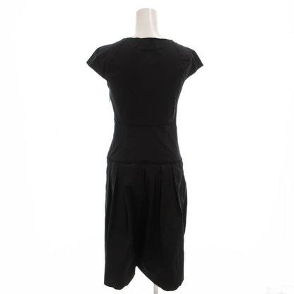 Miu Miu Miu Dress Round Neck French Sleeve Stretch 36 Black — view 2