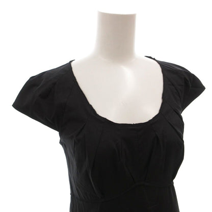 Miu Miu Miu Dress Round Neck French Sleeve Stretch 36 Black — view 4