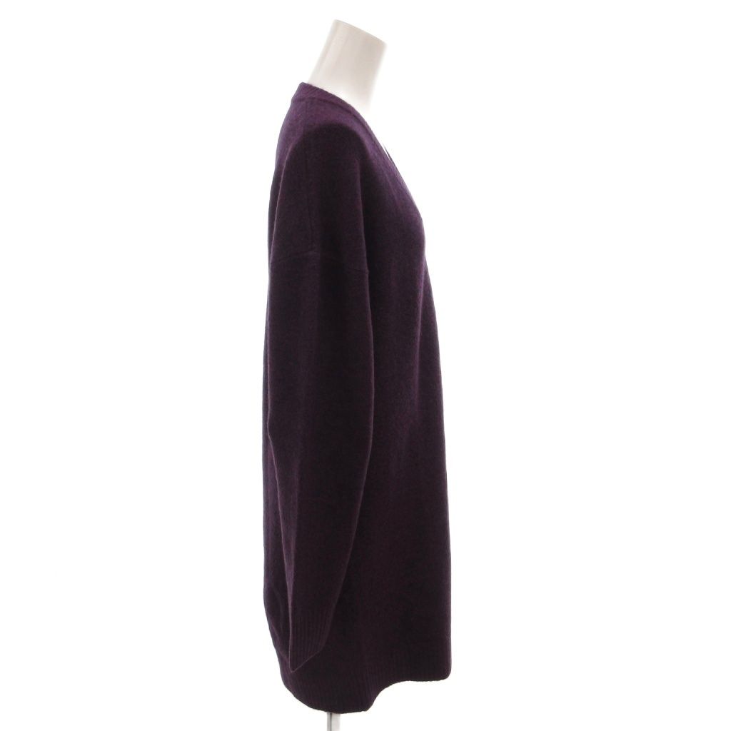Balenciaga Knit Dress V-neck Wool Stretch Long Sleeve Long 34 Purple — view 3