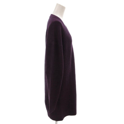Balenciaga Knit Dress V-neck Wool Stretch Long Sleeve Long 34 Purple — view 3