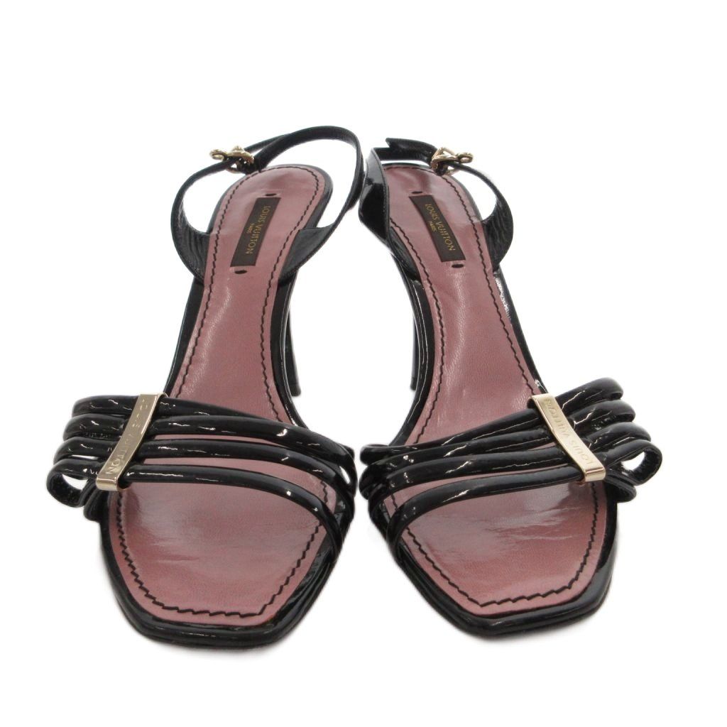 Louis Vuitton Sandals Pin Heels Strap Enamel 36 Black — view 4
