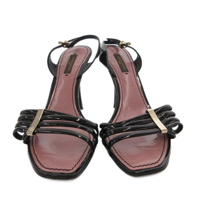 Louis Vuitton Sandals Pin Heels Strap Enamel 36 Black — view 4