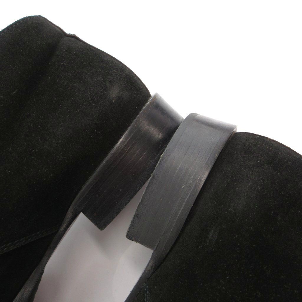 Chanel Lace Up Shoes Logo CC Suede 35.5 Black — view 9