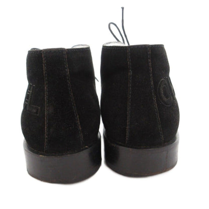 Chanel Lace Up Shoes Logo CC Suede 35.5 Black — view 5