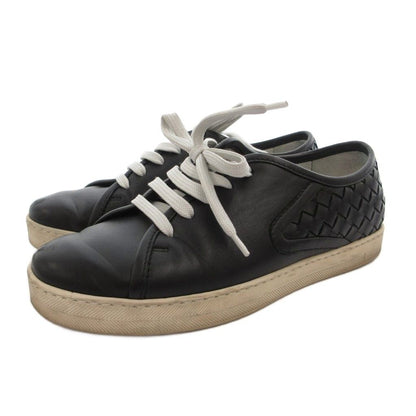 Bottega Veneta Sneakers Intrecciato Lace Up Leather Low Cut 36.5 Black — view 2