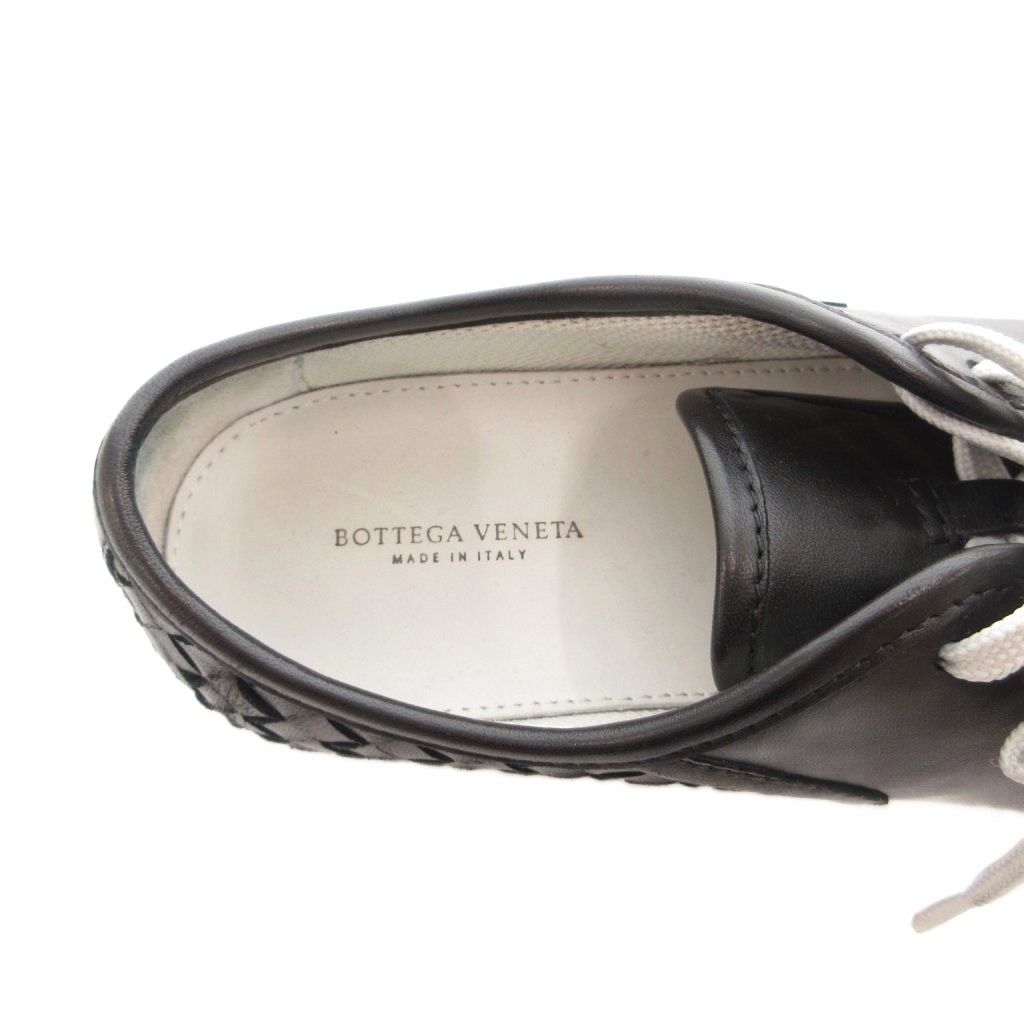 Bottega Veneta Sneakers Intrecciato Lace Up Leather Low Cut 36.5 Black — view 7