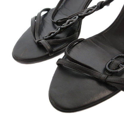 Hermes Sandals Chaine D'ancre Strap Pin Heels 36 Black — view 3