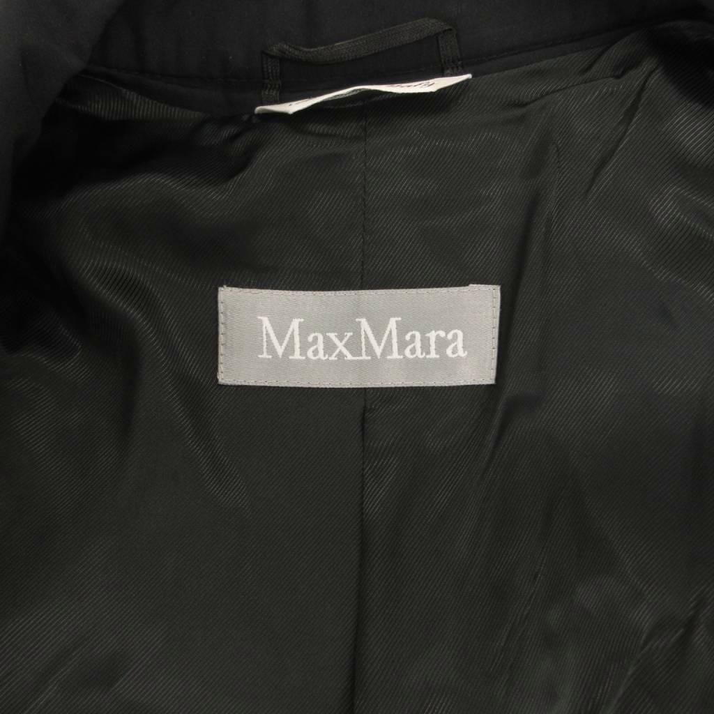 Max Mara Silver Tag Trench Coat Belt Long 42 Navy — view 6