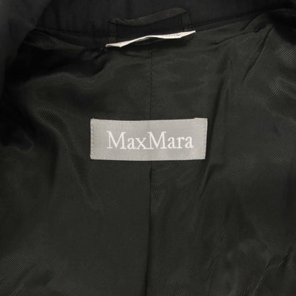 Max Mara Silver Tag Trench Coat Belt Long 42 Navy — view 6