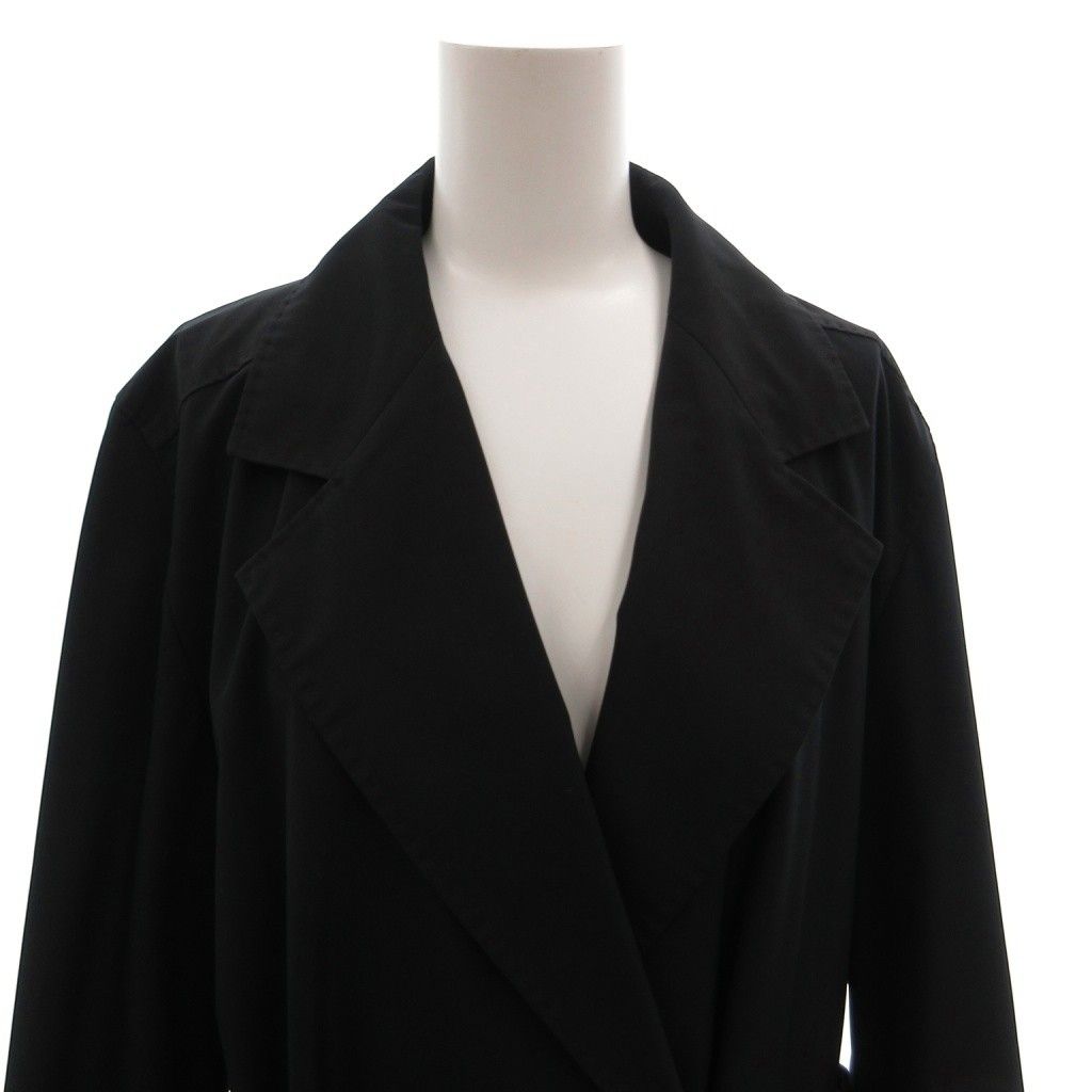 Max Mara Silver Tag Trench Coat Belt Long 42 Navy — view 4
