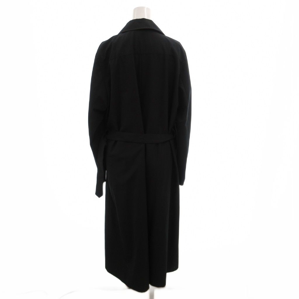Max Mara Silver Tag Trench Coat Belt Long 42 Navy — view 2