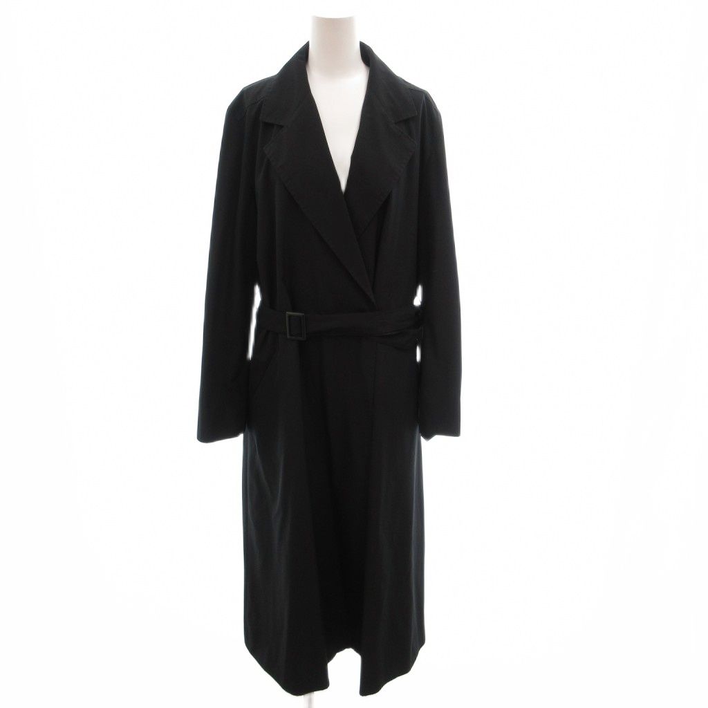 Max Mara Silver Tag Trench Coat Belt Long 42 Navy