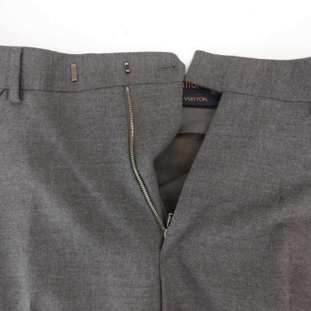 Louis Vuitton Pants Trousers Tapered Cashmere Blend LV Logo Embroidery Wool 46 — view 5