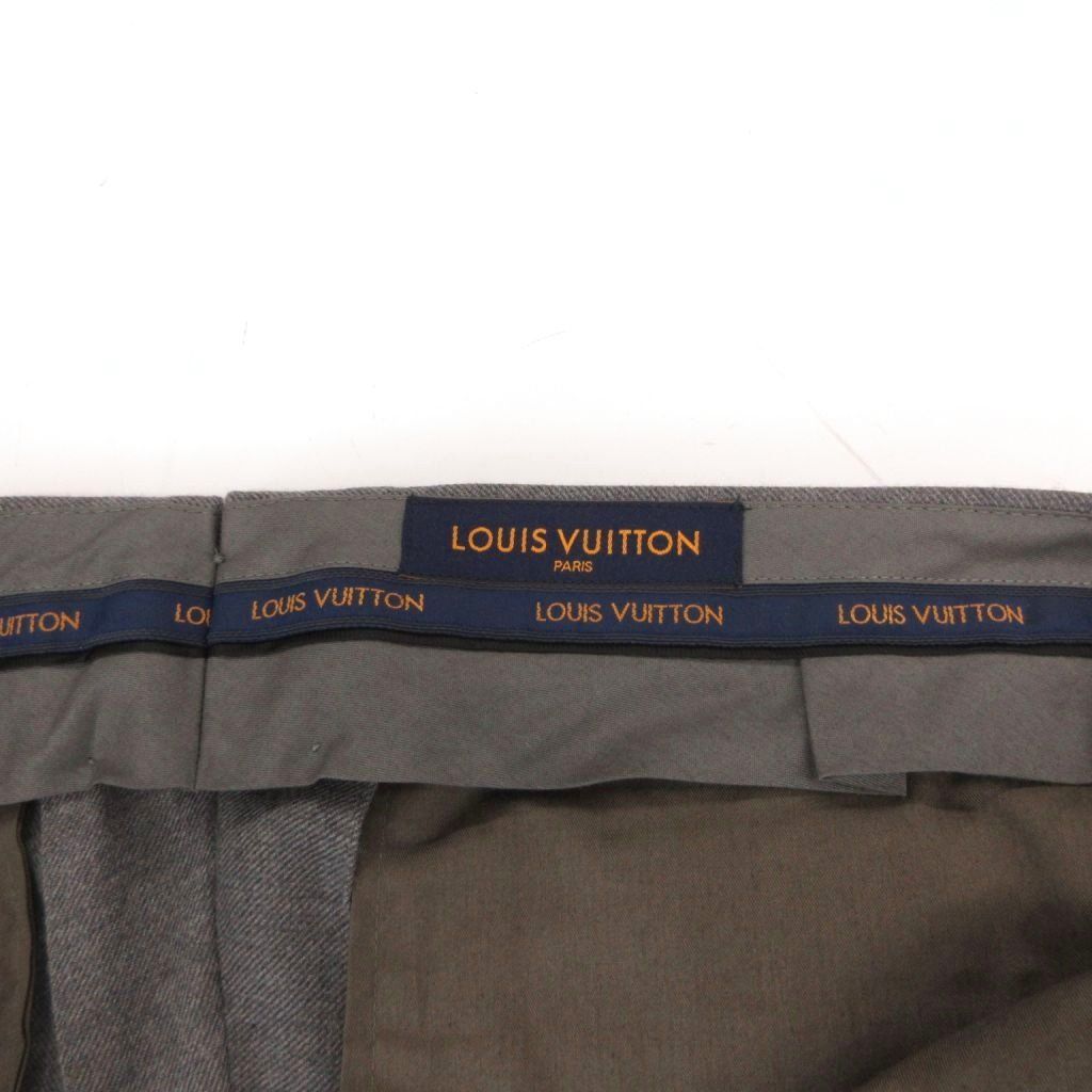 Louis Vuitton Pants Trousers Tapered Cashmere Blend LV Logo Embroidery Wool 46 — view 6