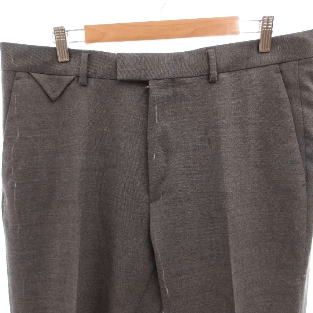 Louis Vuitton Pants Trousers Tapered Cashmere Blend LV Logo Embroidery Wool 46 — view 3