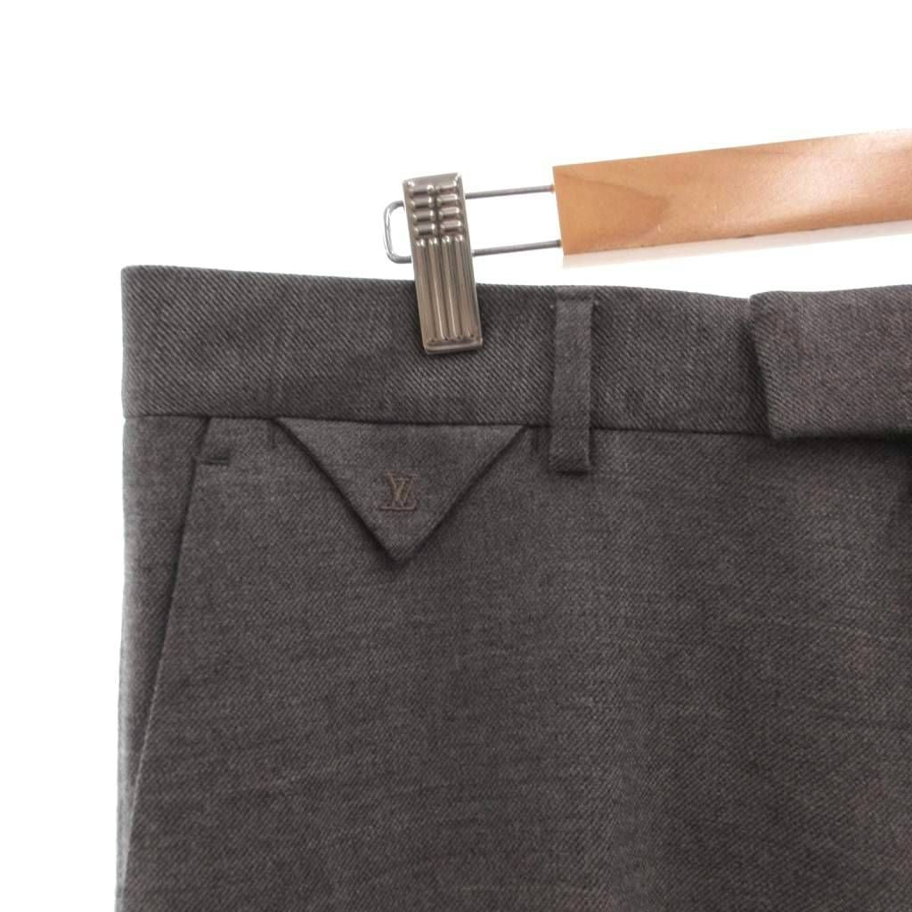 Louis Vuitton Pants Trousers Tapered Cashmere Blend LV Logo Embroidery Wool 46 — view 7