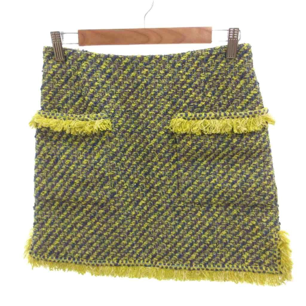 Louis Vuitton Vintage Tag Tweed Suit Top Skirt Tight Fringe Short Sleeveless 34 — view 5