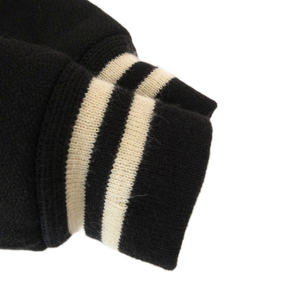 Saint Laurent Paris Teddy Jacket Leather Trim Varsity Snap Button 36 Black — view 4