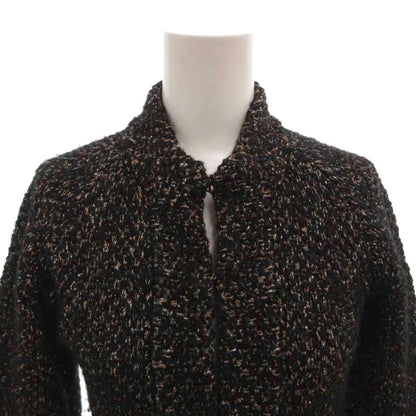 Chanel Knit Jacket Tweed Alpaca Wool Blend Lame CC Logo 36 Black — view 4