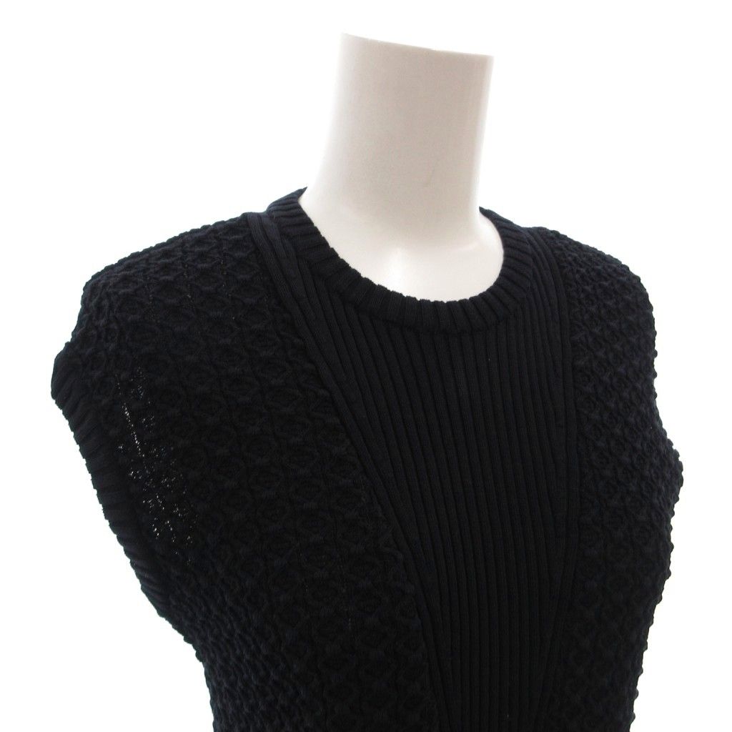 Chanel Knit Vest Pullover Crew Neck 36 Navy — view 4
