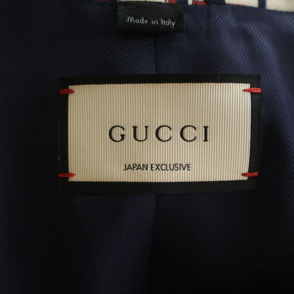 Gucci Horsebit Trench Coat Light Jacket Ivory Navy Pink 38 — view 6