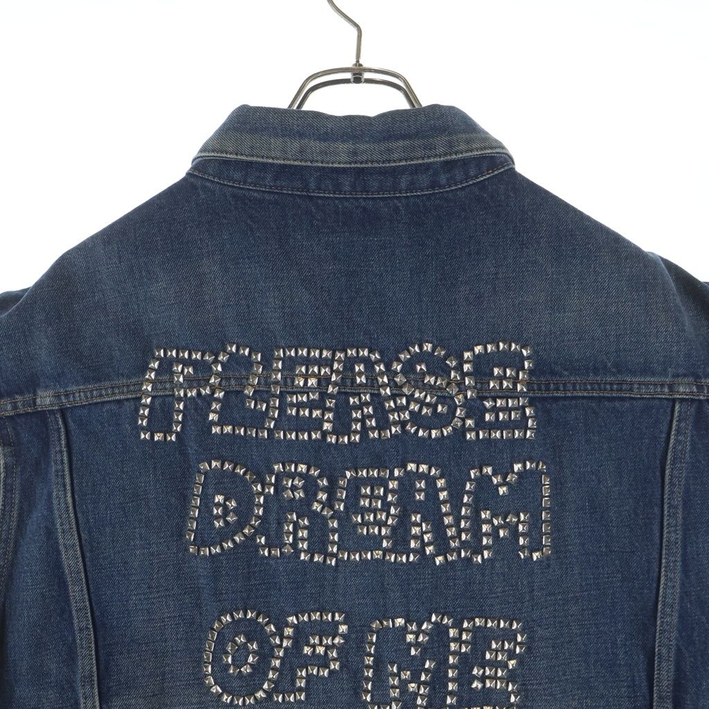 Celine Embroidery Studded Tracker Denim Vest Indigo Blue — view 4