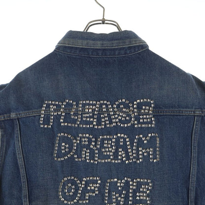 Celine Embroidery Studded Tracker Denim Vest Indigo Blue — view 4