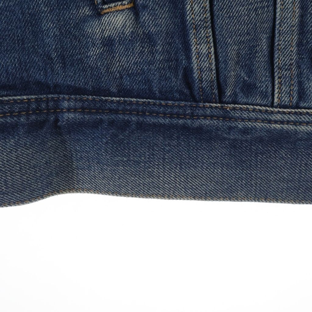 Celine Embroidery Studded Tracker Denim Vest Indigo Blue — view 6