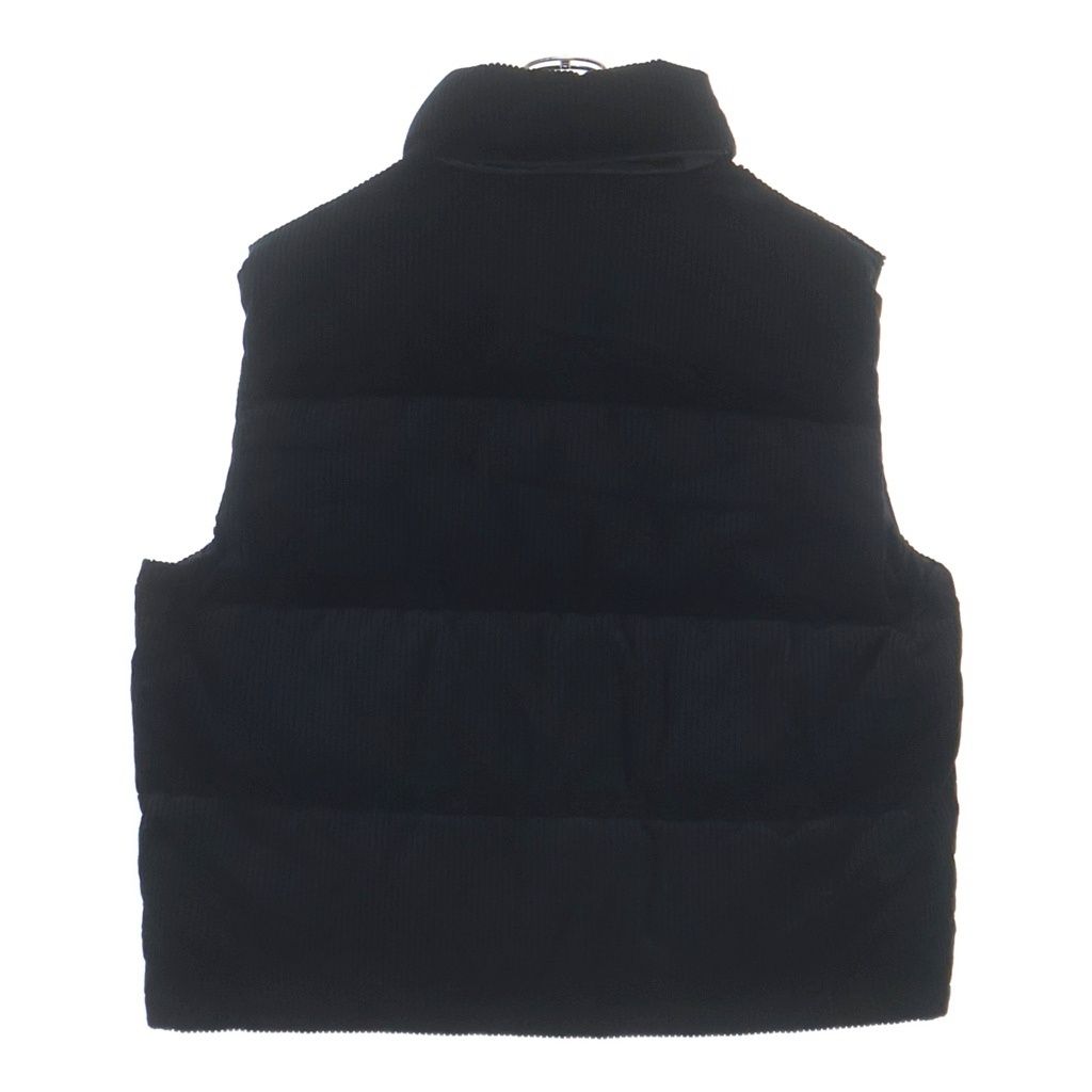 Prada Triangle Logo Corduroy Zip Up Down Vest Black — view 2