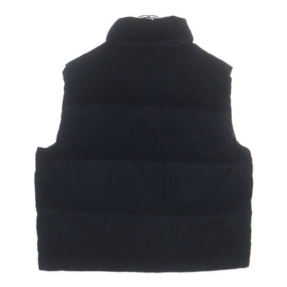 Prada Triangle Logo Corduroy Zip Up Down Vest Black — view 2