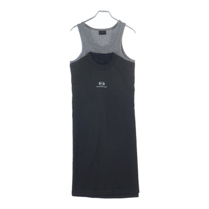 Balenciaga Lettered Crewneck Pullover Vest Layered Top Multicolor