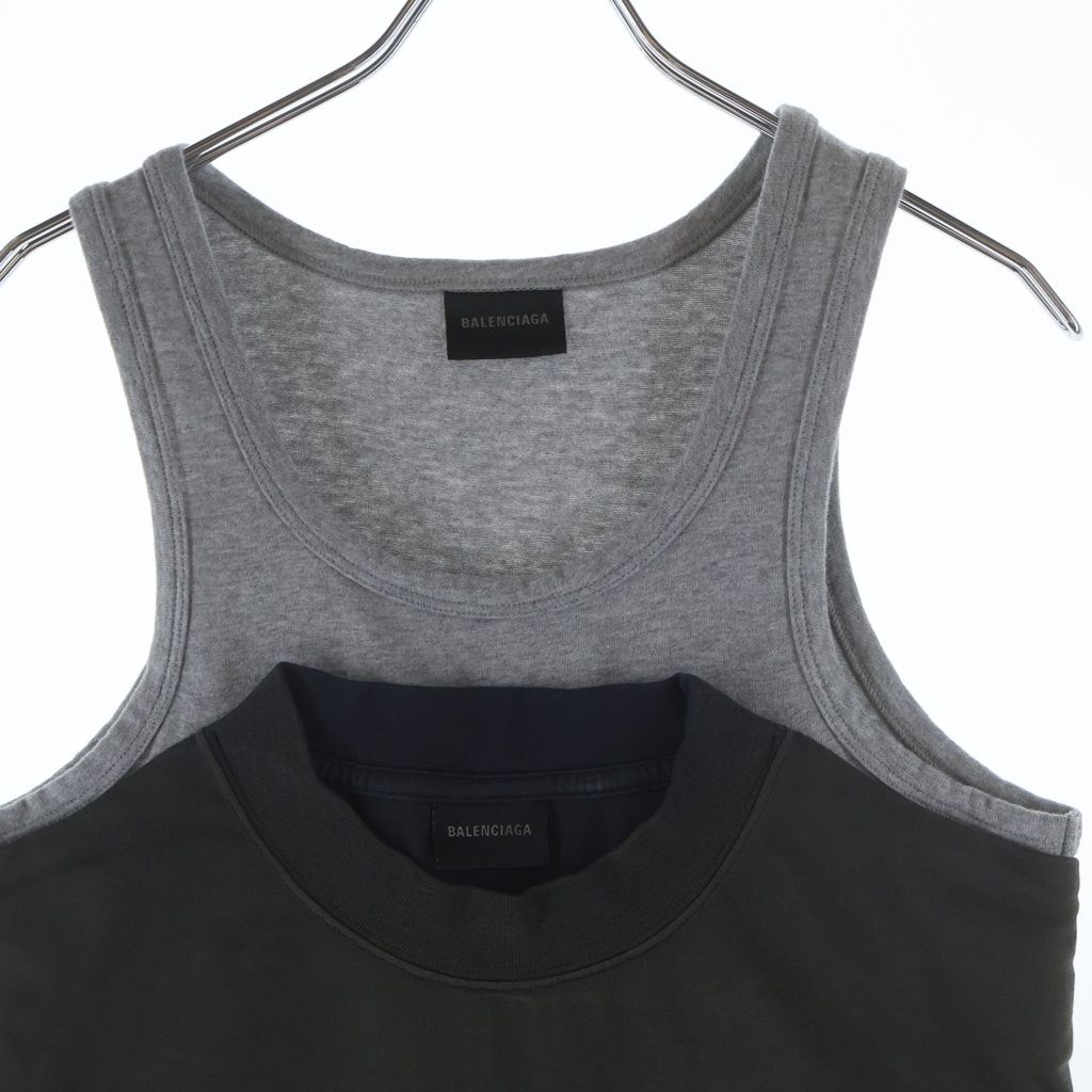 Balenciaga Lettered Crewneck Pullover Vest Layered Top Multicolor — view 3
