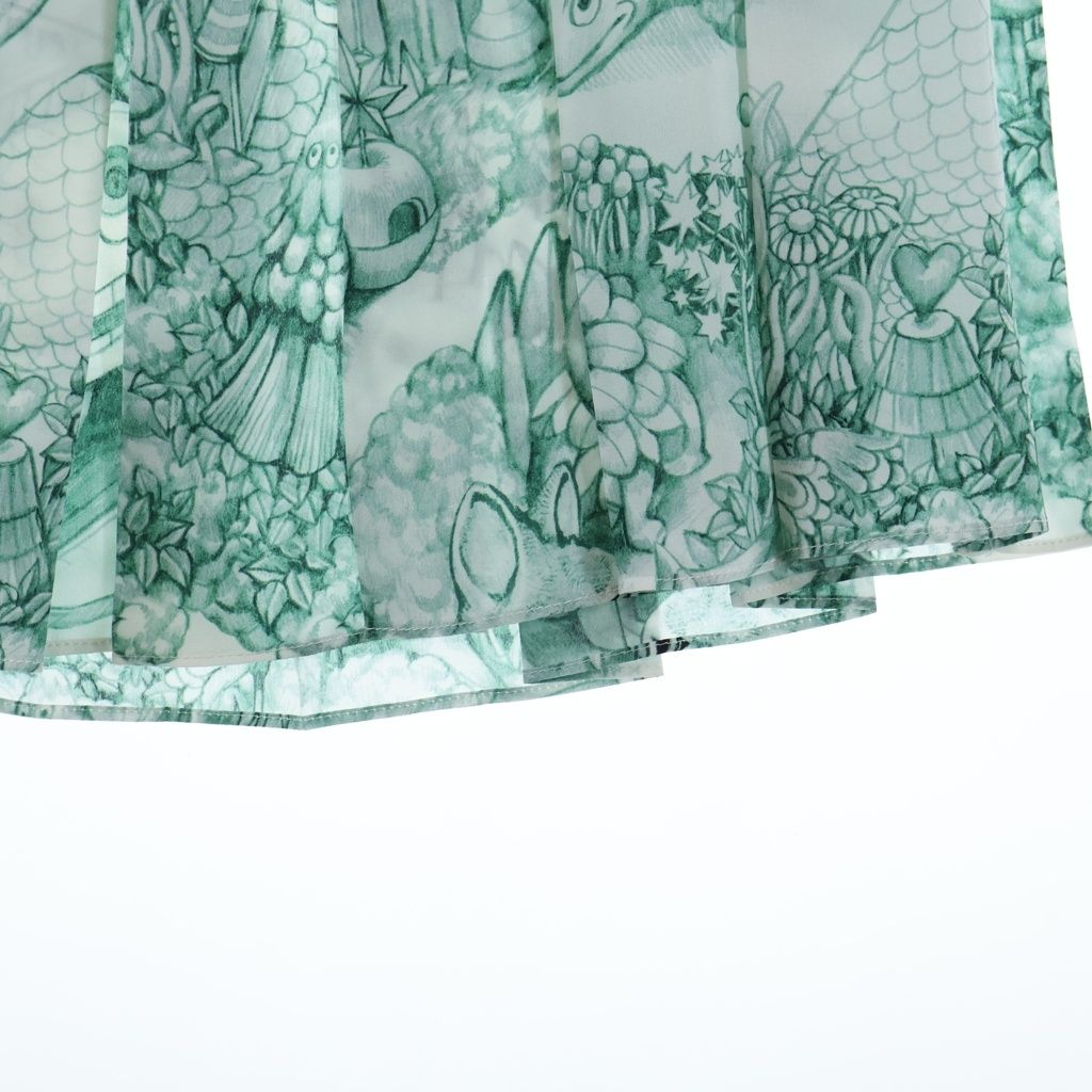 Gucci Higuchi Yuko Makyou No Mori Silk Skirt White Green — view 5