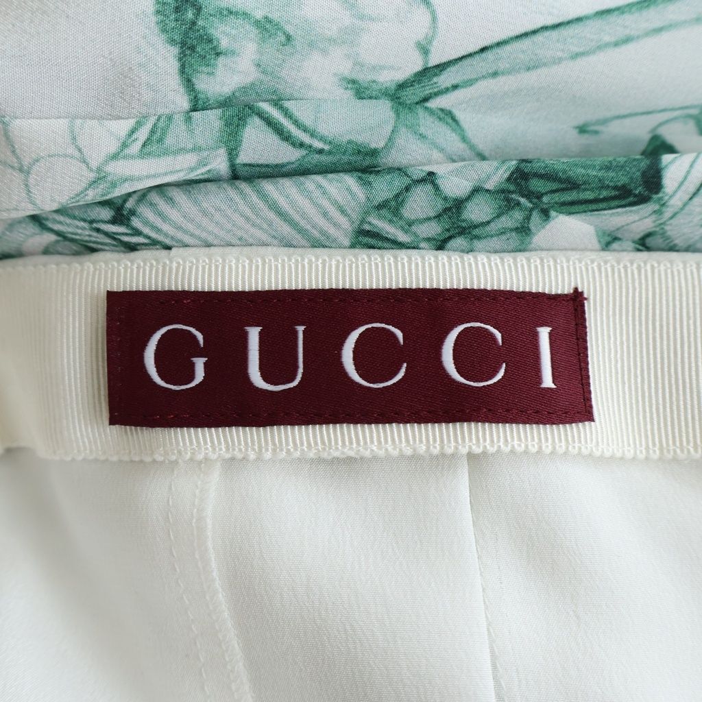 Gucci Higuchi Yuko Makyou No Mori Silk Skirt White Green — view 6