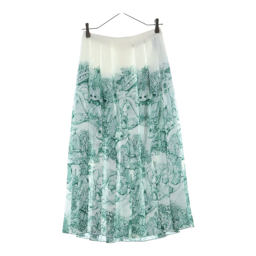 Gucci Higuchi Yuko Makyou No Mori Silk Skirt White Green