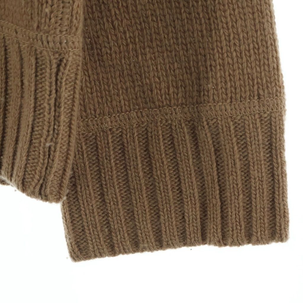 Prada Logo Cashmere Wool Crew Neck Sweater Brown — view 5