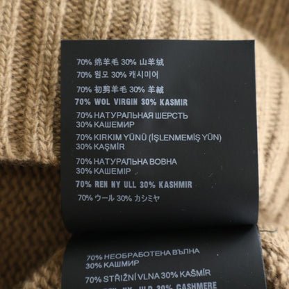 Prada Logo Cashmere Wool Crew Neck Sweater Brown — view 7