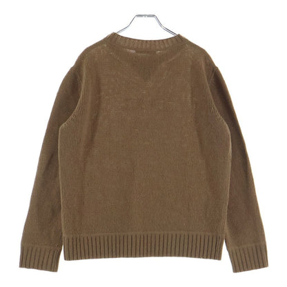 Prada Logo Cashmere Wool Crew Neck Sweater Brown — view 2