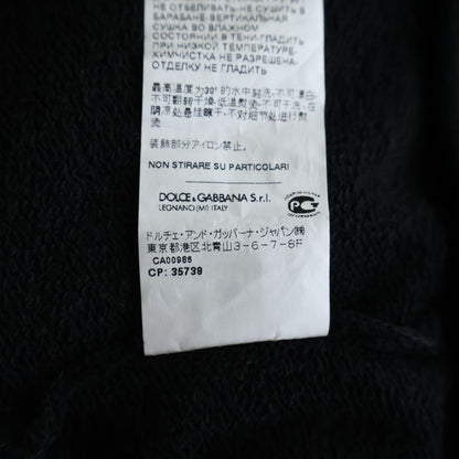Dolce & Gabbana Logo Tape Print Pullover Hoodie Black Gold — view 8